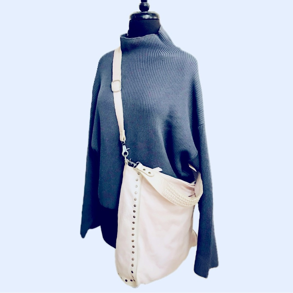 Day & Mood Bohemian Leather Studded Hobo/ Crossbody  Bag